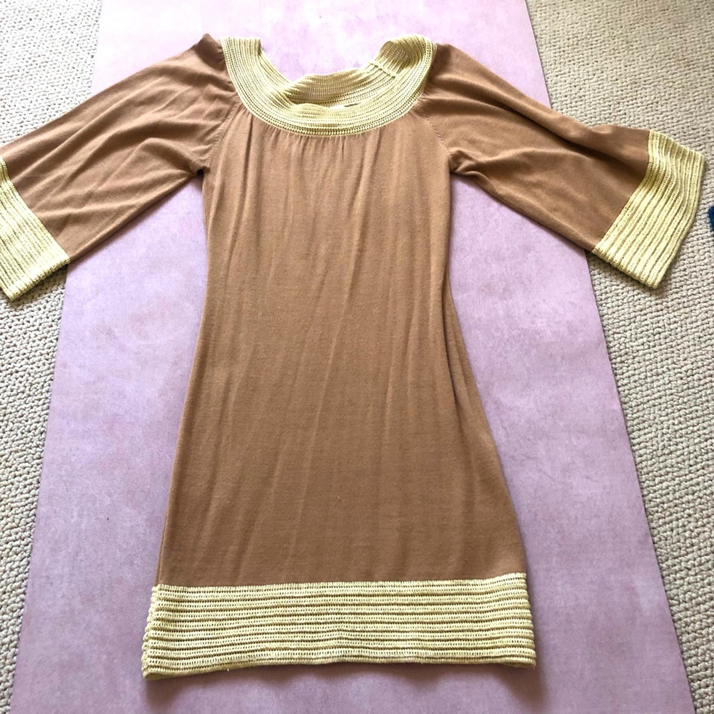 Tan with Gold Body hug dress